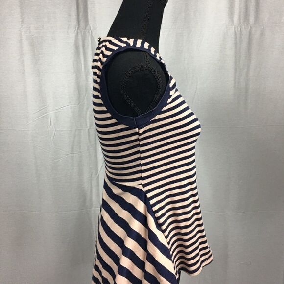 Monteau striped tank side inserts tan navy Small - Picture 4 of 7